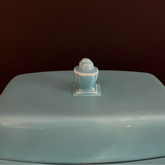 Homer Laughlin Harlequin Turquoise Half Pound Butter Dish  Rare Vintage - Picture 4 of 8
